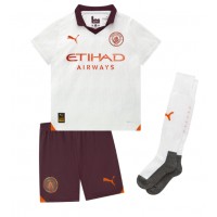 Manchester City Erling Haaland #9 Fußballbekleidung Auswärtstrikot Kinder 2023-24 Kurzarm (+ kurze hosen)